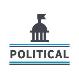 Gray and Blue Government Building Represents Political Business Logo Template