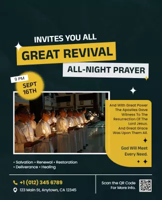Great Revival All Night Prayer Event Flyer Template