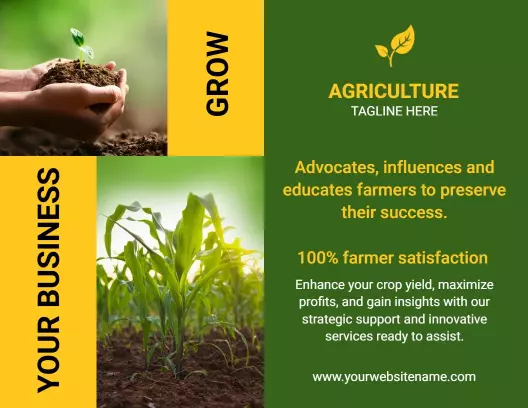 Green Agriculture Crop Support and Farmer Success Brochure Template