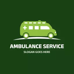 Green Ambulance Vehicle Design for Emergency Services Logo Template
