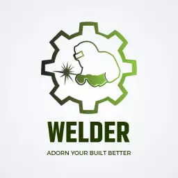 Green and Black Gear Design for Expert Welding Services Logo Template