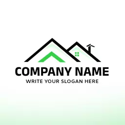 Green and Black Roof Design Highlighting Quality Roofing Logo Template