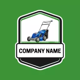 Green and Black Shield Design for Lawn Care Service Logo Template