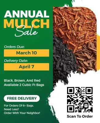 Green Annual Mulch Sale with QR Code Flyer Template