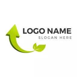 Green Arrow Design Highlighting Eco Friendly Initiatives Logo Template