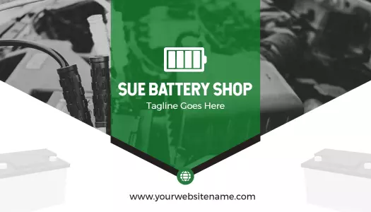 Green Battery Shop Professional Visiting Card Template