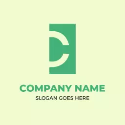 Green C Letter Design Showcasing Modern Branding Logo Template