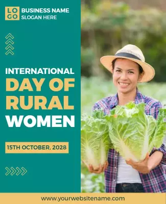 Green Celebratory International Day of Rural Women Poster Template