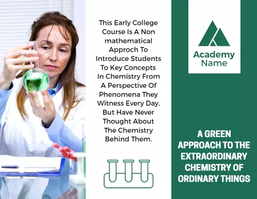 Green Chemistry Course Overview and Registration Tri Fold Brochure Template