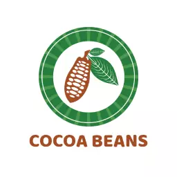 Green Circle Design Featuring Cocoa Beans for Chocolate Logo Template