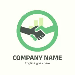 Green Circle Symbolizing Growth and Collaboration in Business Logo Template
