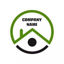 Green Circle Symbolizing Home Construction and Real Estate Logo Template