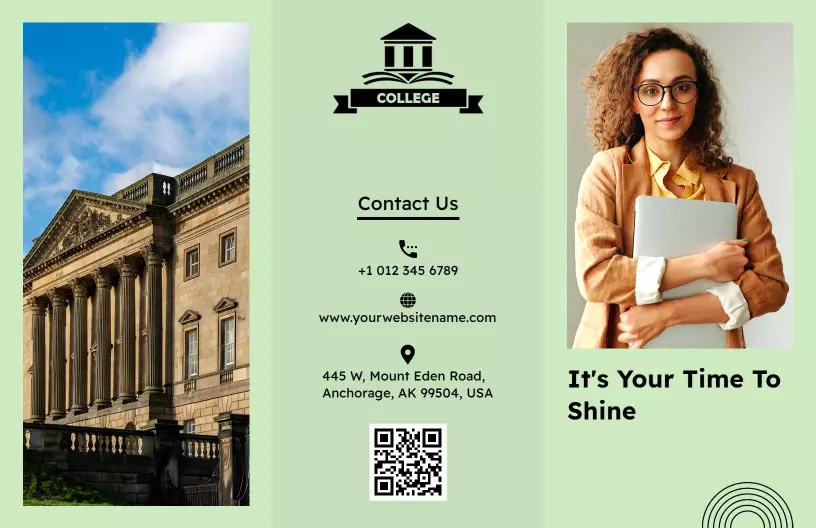 Green College Admission Information and Program Overview Brochure Template