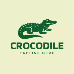 Green Crocodile Design Highlighting Nature's Power Logo Template
