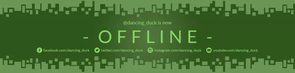 Green Digital Design with Offline Status for Twitch Banner Template