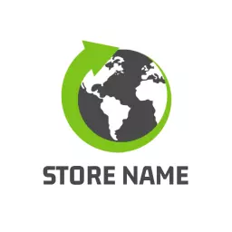 Green Earth and Arrow Design Promoting Recycling Efforts Logo Template