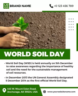 Green Earth Awareness for World Soil Day Poster Template