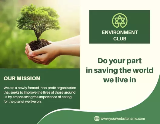 Green Earth Environmental Awareness Non-Profit Brochure Template