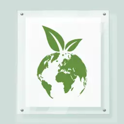 Green Earth with Leaves Promoting Eco Friendly Initiatives Logo Template