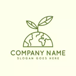 Green Earth with Sprouting Plant Represents Eco-Friendly Initiatives Logo Template