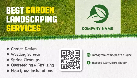 Green Eco-Friendly Landscaping Garden Business Card Template