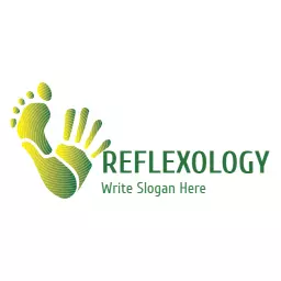 Green Footprint Symbolizing Holistic Reflexology Healthcare Logo Template