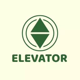Green Geometric Design Symbolizing Elevator Movement Logo Template