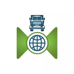 Green Global Logistics and Freight Transportation Truck Logo Template