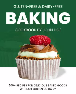 Green Gluten-Free Dairy-Free Baking Cookbook Poster Template