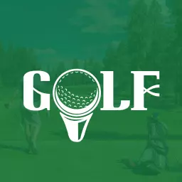 Green Golf Course with Iconic Golf Ball and Tee Logo Template