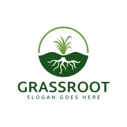 Green Grass and Roots Symbolizing Environmental Awareness Logo Template
