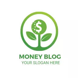 Green Growth Design Representing Money Blogging Opportunities Logo Template