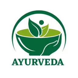 Green Healing Bowl Depicting Ayurvedic Herbal Wellness Logo Template