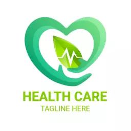 Green Heart and Leaf Representing Vital Healthcare Logo Template