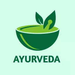 Green Herbal Bowl with Leaves Representing Ayurveda Logo Template
