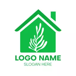 Green Home Design Emphasizing Eco Friendly Living Logo Template