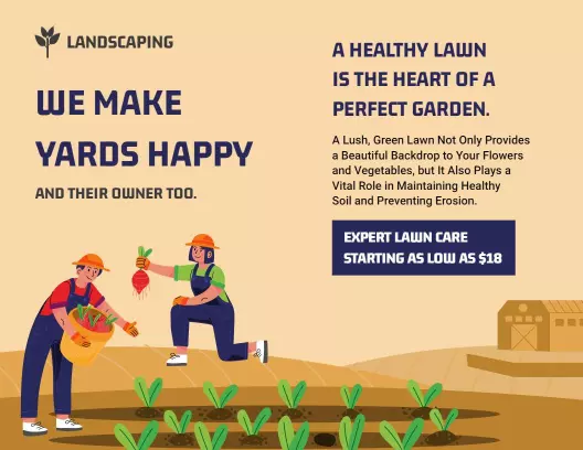 Green Lawn Care and Landscaping Services Maintenance Brochure Template