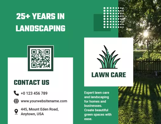 Green Lawn Care Services and Landscaping Guide Brochure Template