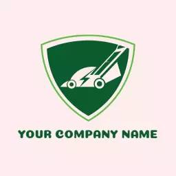 Green Lawn Care Services with Modern Mower Icon Logo Template