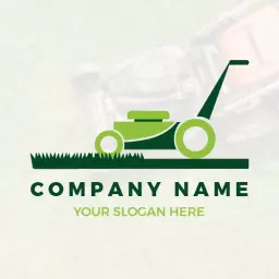 Green Lawn Mower Design for Professional Lawn Care Logo Template