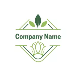 Green Leaf and Flower Design Highlighting Lawn Care Logo Template