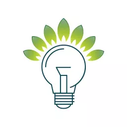 Green Leaf and Light Bulb Symbiosis for Eco Friendly Logo Template