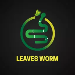 Green Leaf and Worm Design Representing Eco-Friendly Solutions Logo Template