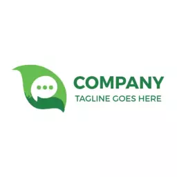 Green Leaf Design Symbolizing Effective Communication Logo Template