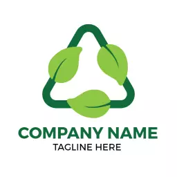 Green Leaves Symbolizing Environmental Sustainability Recycle Logo Template