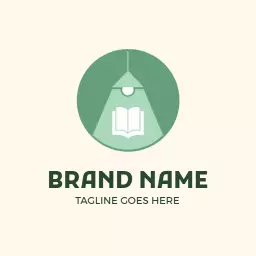 Green Light Bulb Illuminating Education and Learning Resources Logo Template