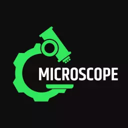 Green Microscope Design with Innovating Technology Logo Template
