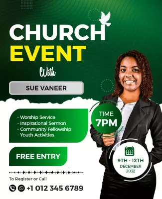 Green Modern Church Event Gathering Poster Template