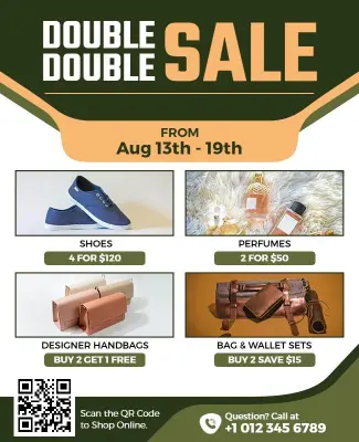 Green Modern Double Sale Promotion Flyer Template