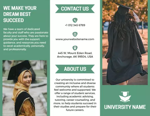 Green Modern University Education Programs Brochure Template